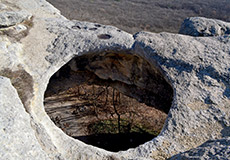 Вскрытый купол пещеры Тешкли-Коба