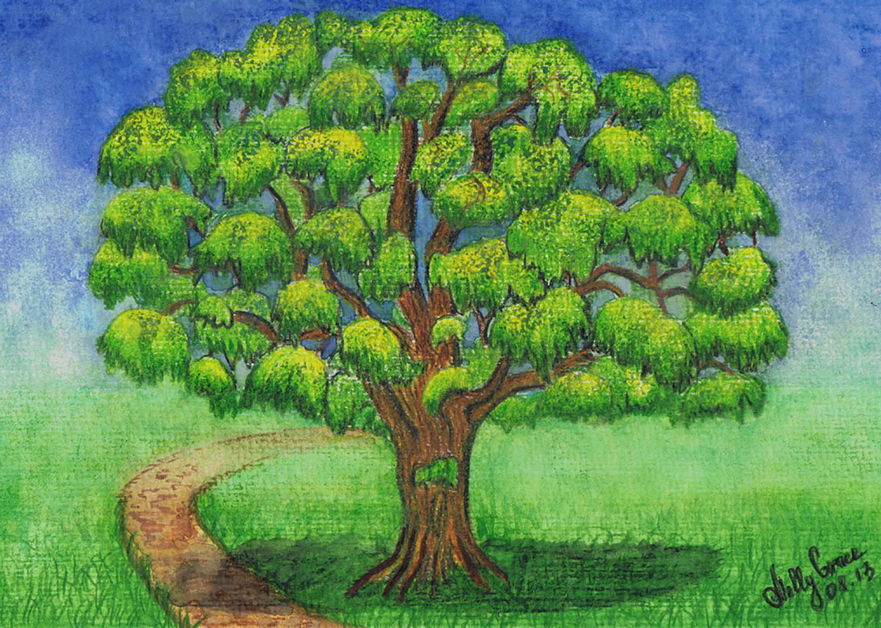 Пышное дерево рисунок - 86 фото